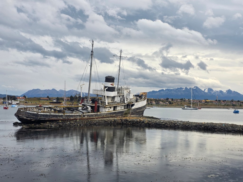 The wreck of the St Christopher, a former ATR (Auxiliary Tug Rescue) which ran aground here in 1957.