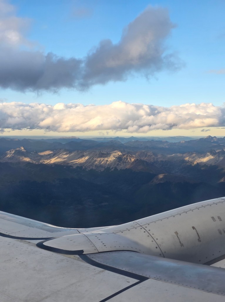 The view of the Andes as we started our descent in Ushuaia.